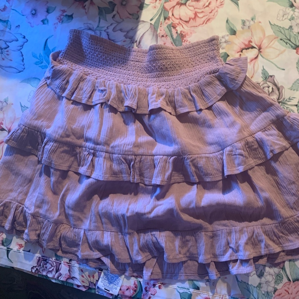 ILLA ILLA Womens Lavender Ruffle Tiered Skirt Size Lage